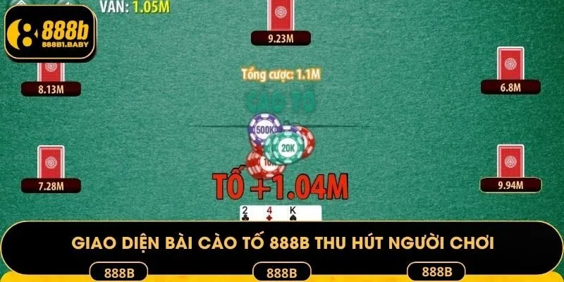 Giao diện bài cào tố 888B thu hút người chơi